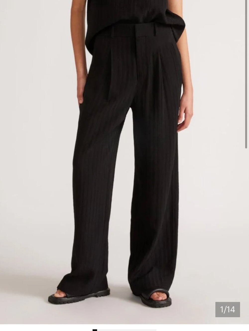 Everlane the City Stripe way- high drop pant sz 10